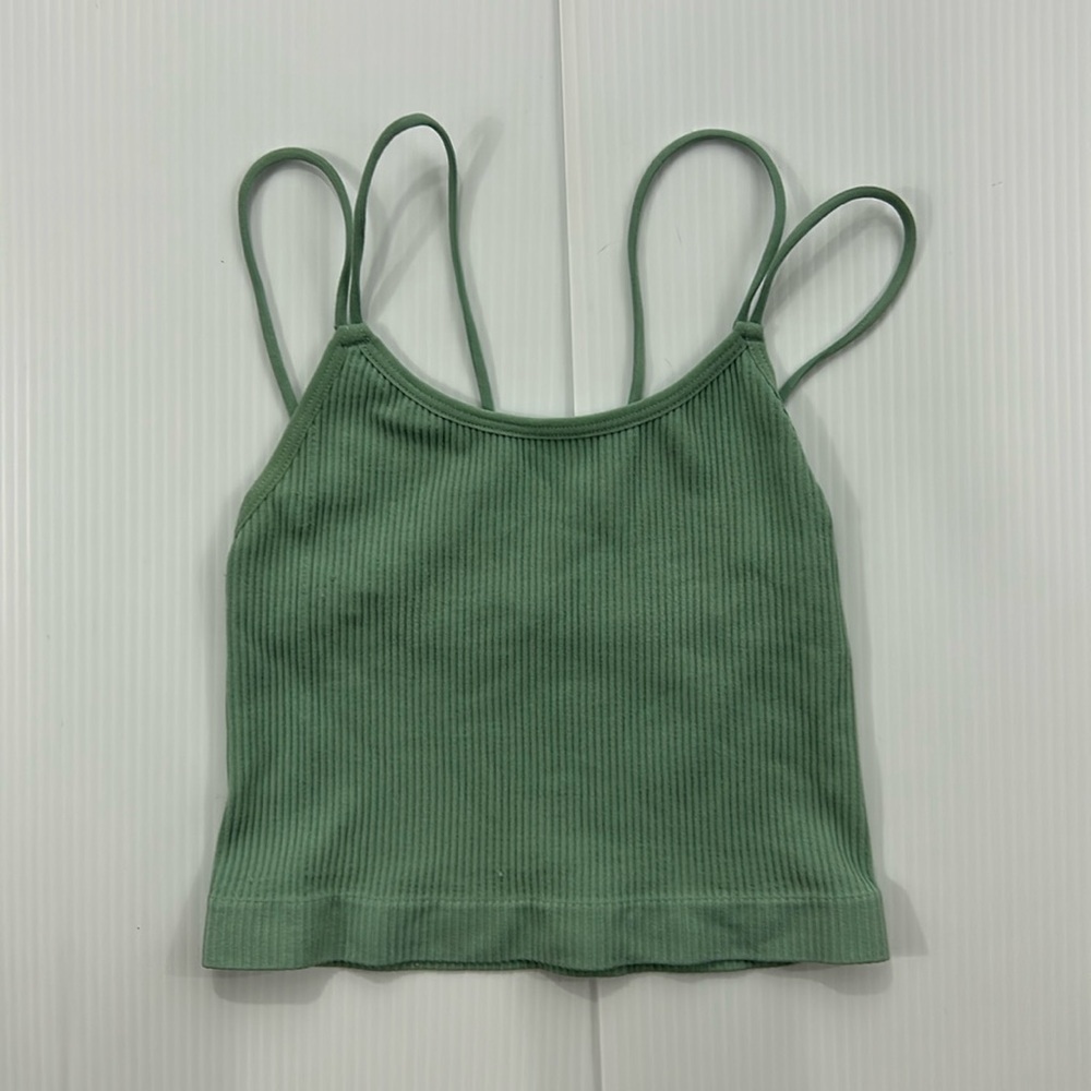 J36. Rue21 Light Green Ribbed Tank Top‎ (XS)